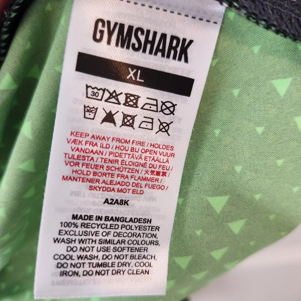 Gymshark Fluo Lime Camo Print 5" Shorts Athletic Running A2A8K Size XL - Picture 7 of 8
